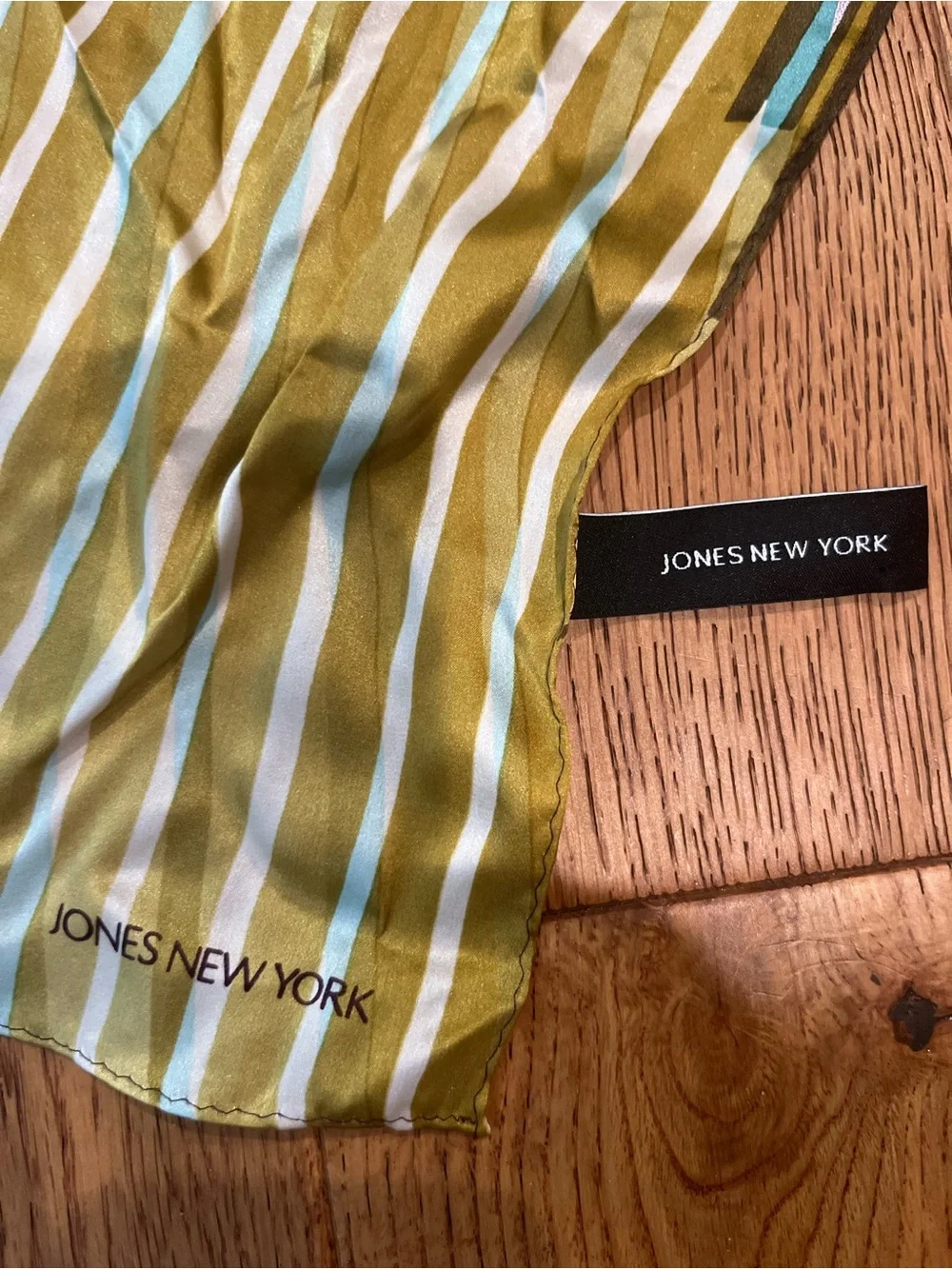 Jones New York Silk Striped Scarf- Purple, Teal & Green jewel tones